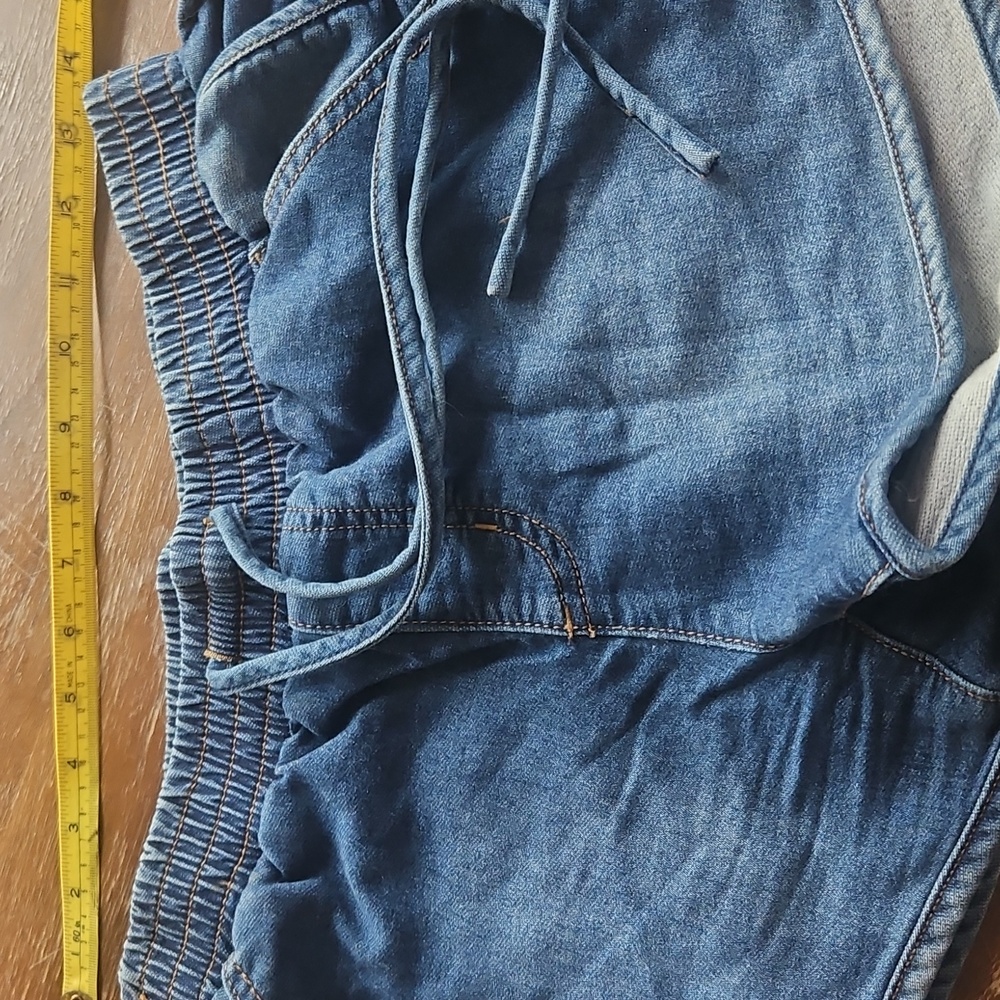 Denim Drawstring Women’s Shorts - Blue Jean - Picture 2 of 9